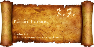 Kámán Ferenc névjegykártya